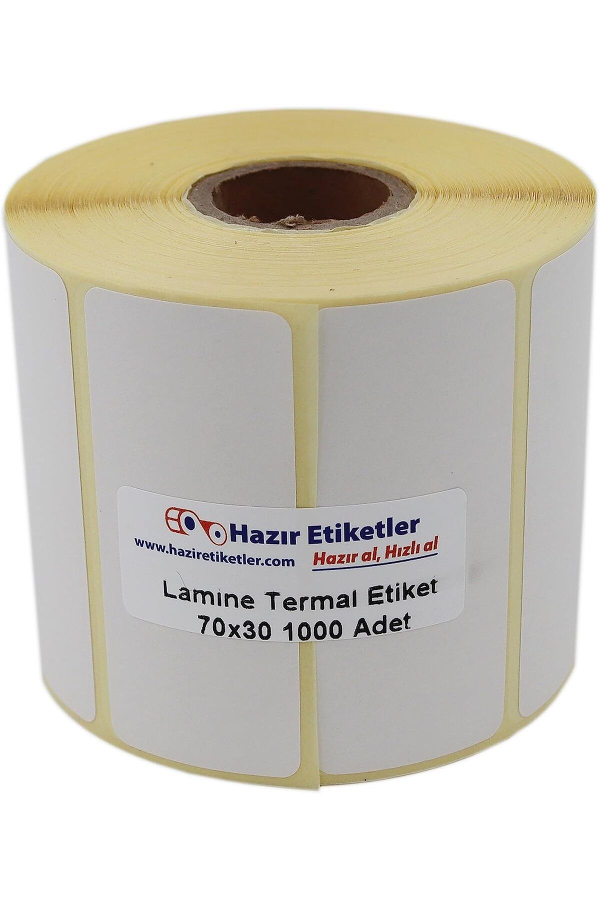 KDROĞLU KDROGLU etiketler , hazır al hızlı al Lamine Termal Etiket 70mm x 30mm Ruloda 1000 Adet 40mm Kuka