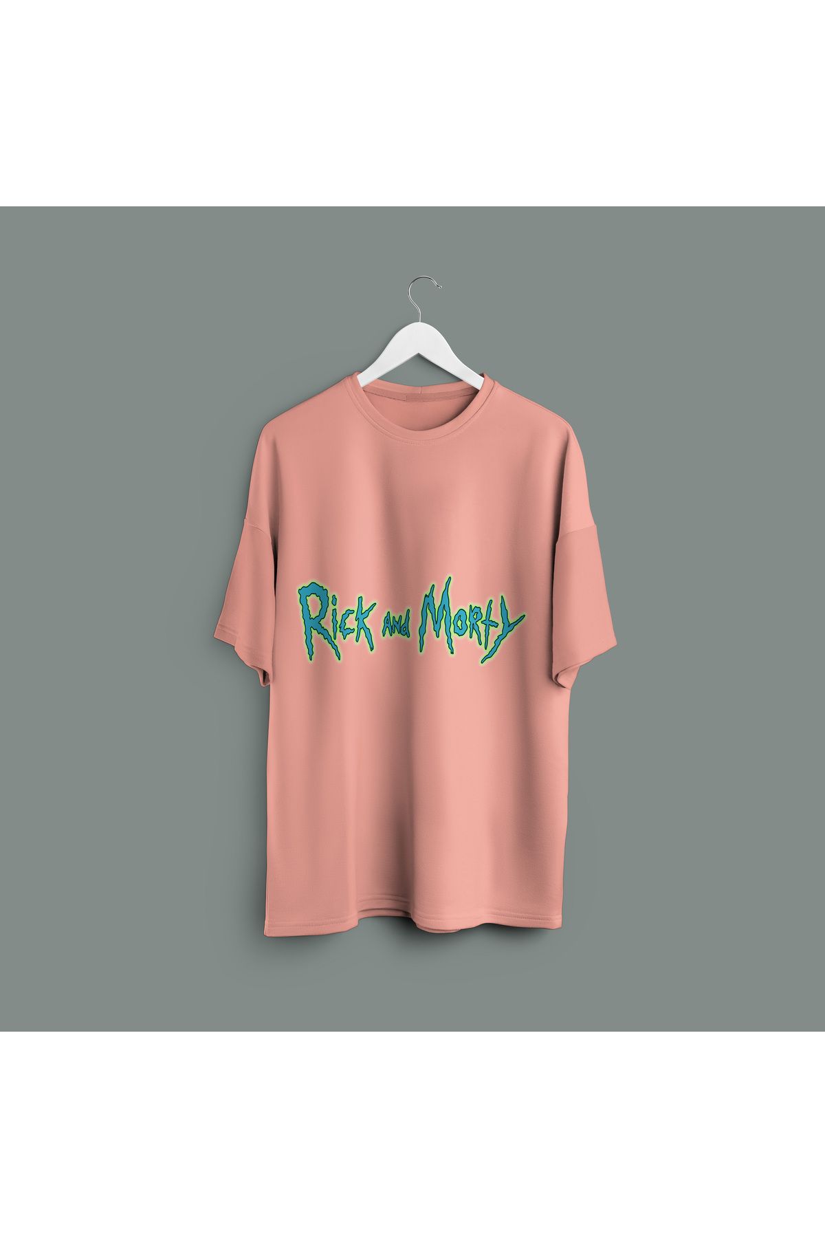Zestia Unisex T-Shirt,Rick And Morty Baskılı,Regular, %100 Pamuk,Somon T-Shirt No: 00206