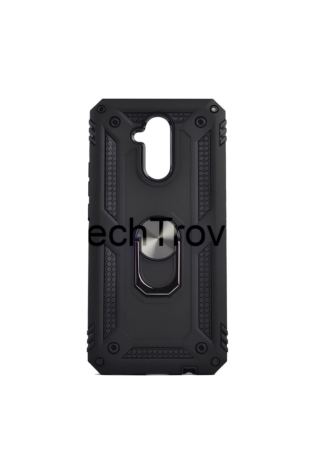 TechTrove Huawei Mate 20 Lite Kılıf Yüzüklü Stand Olabilen Magnetic Tpu Tank Kapak