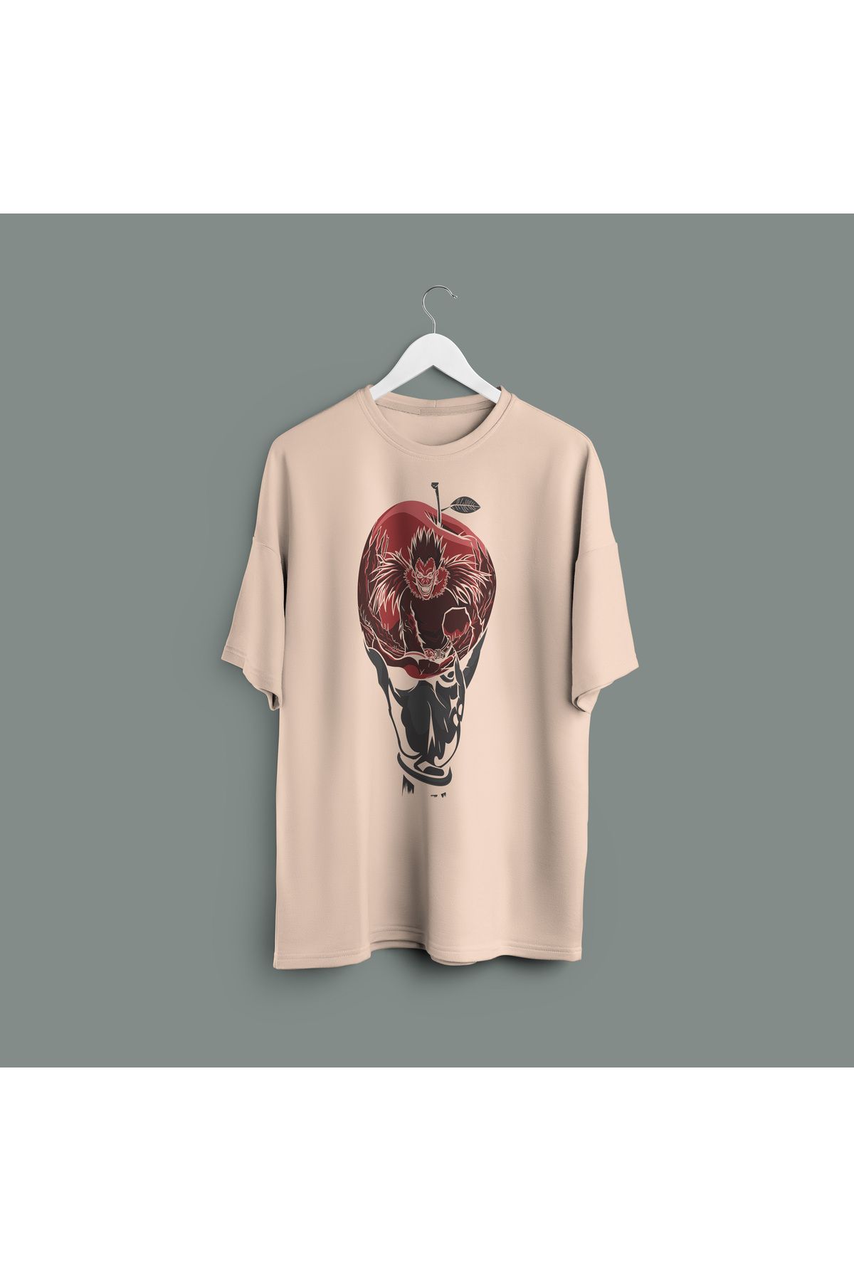 Zestia Unisex T-Shirt, Death Note Baskılı,Regular, %100 Pamuk,Krem T-Shirt No: 00109