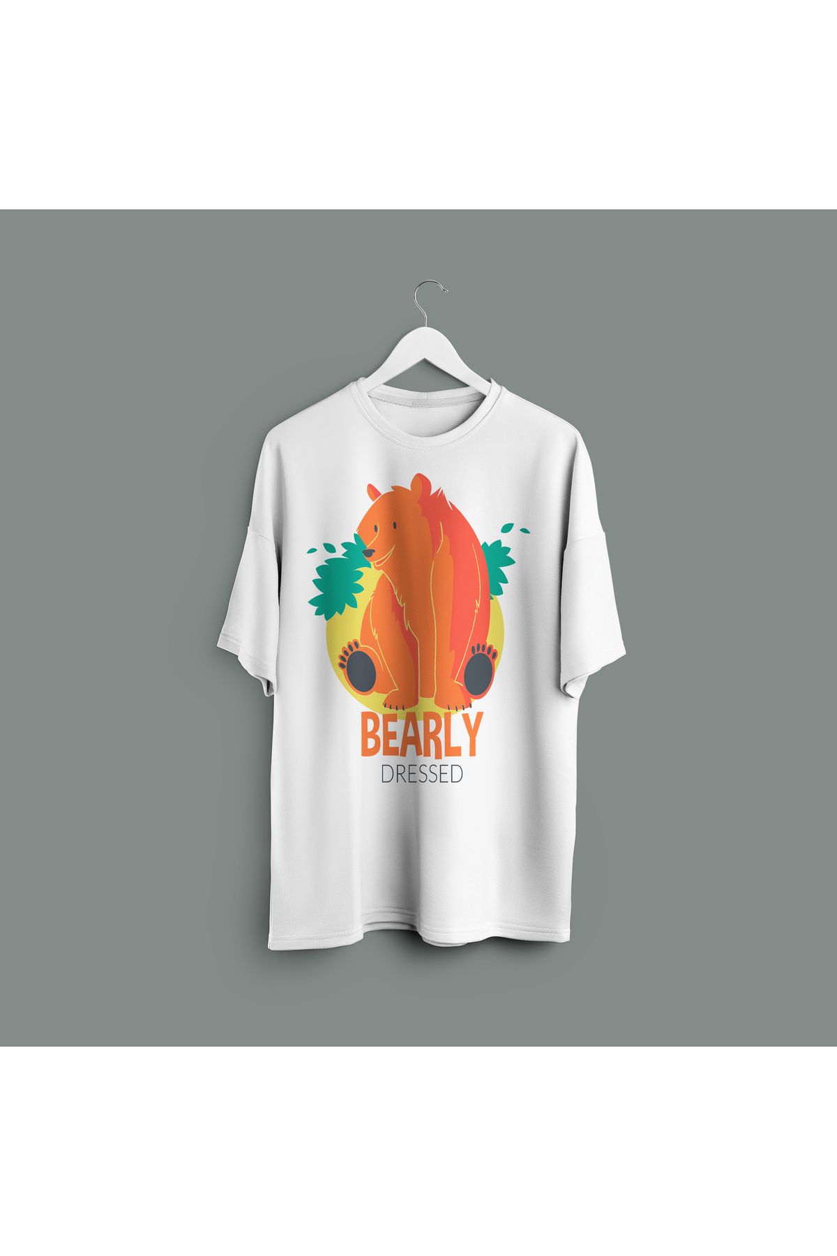 Zestia Unisex T-Shirt,Bearly Dressed Baskılı,Regular, %100 Pamuk,Beyaz T-Shirt No: 00427