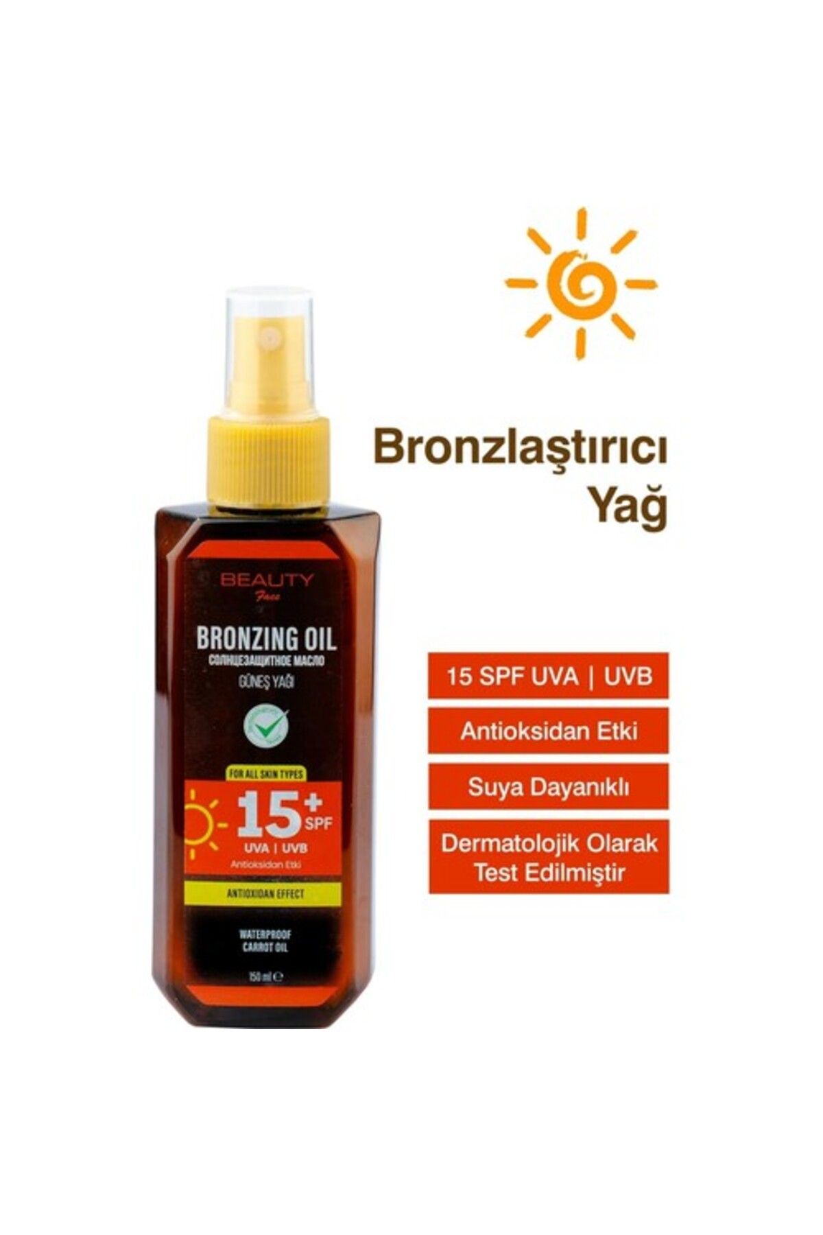 Beauty Face 15+spf Bronzalaştırıcı Güneş Yağı 150 Ml
