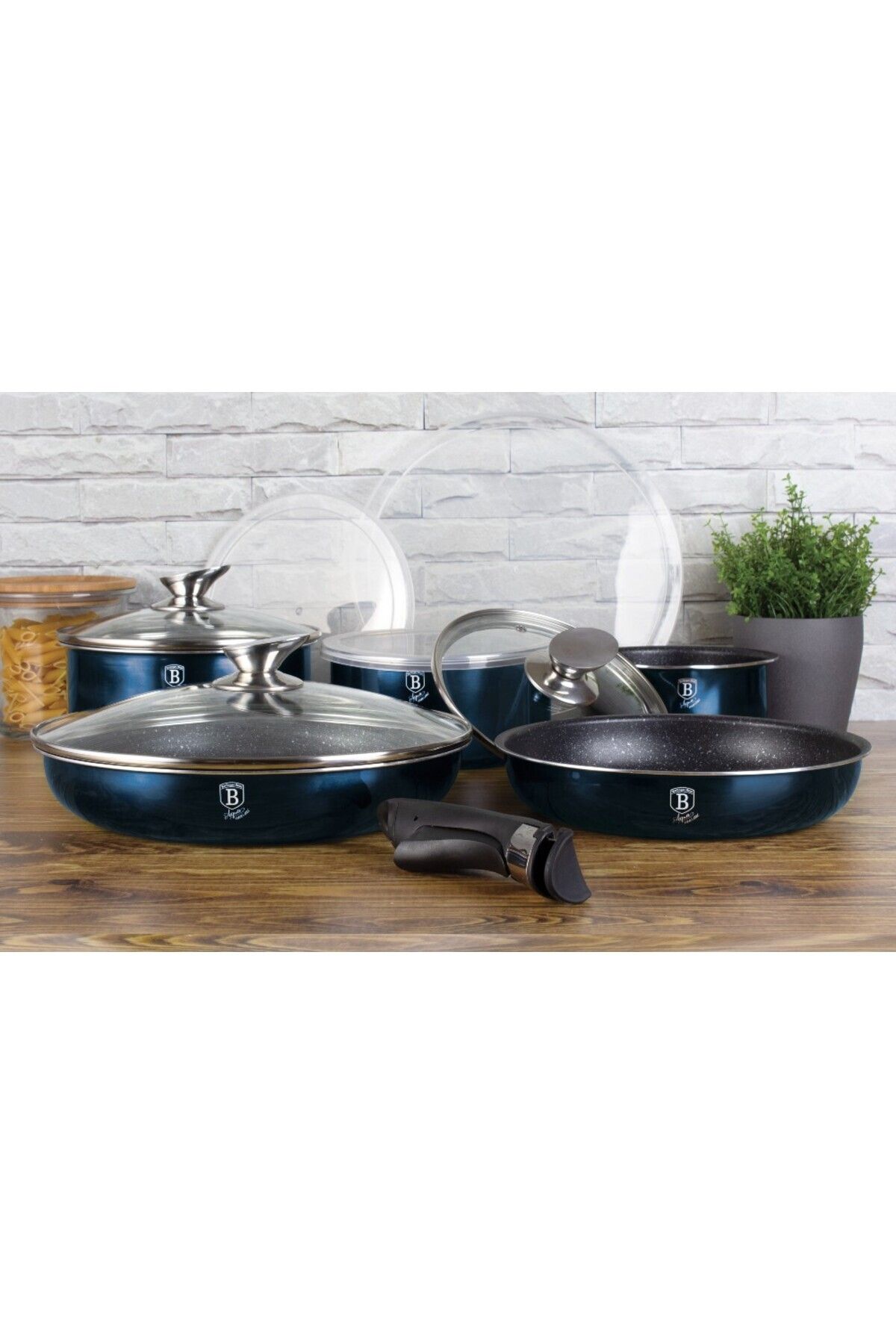 Berlinger-Cookware set with removable handle 12 pcs Aquamarine Metallic Line 5