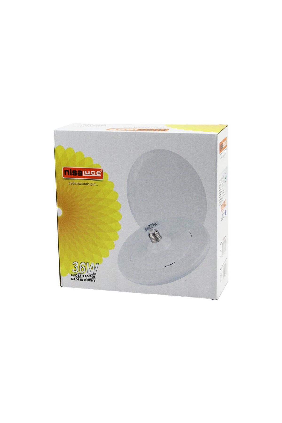 doremodam NİSALUCE EAMP-063/KB 36W E27 UFO TİPİ LED LAMBA AMPUL KRİSTAL DESENLİ MİKA PLS.KAPAK 6400K