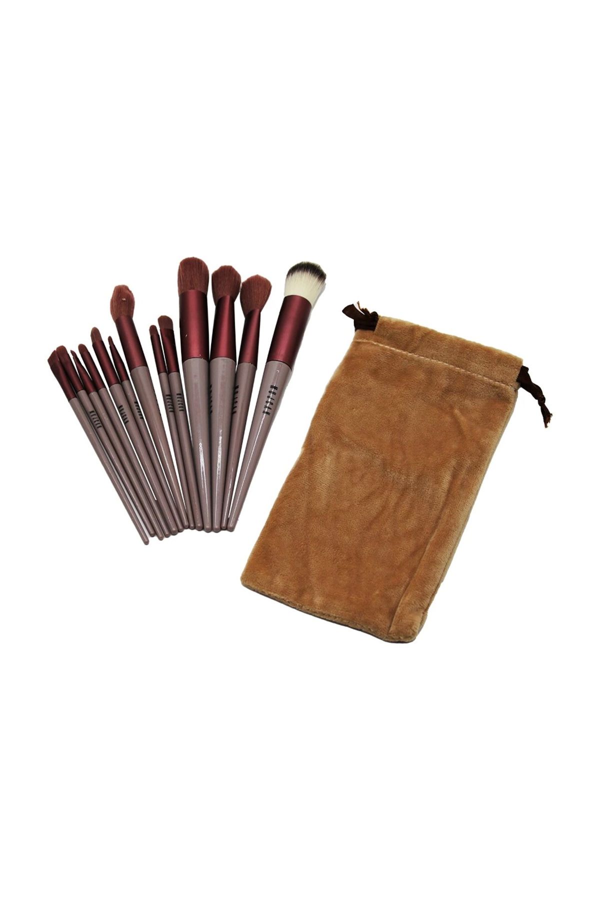 hayalimsah 13PCS EFLATUN KADİFE TORBALI MAKYAJ FIRÇA SET (4767)