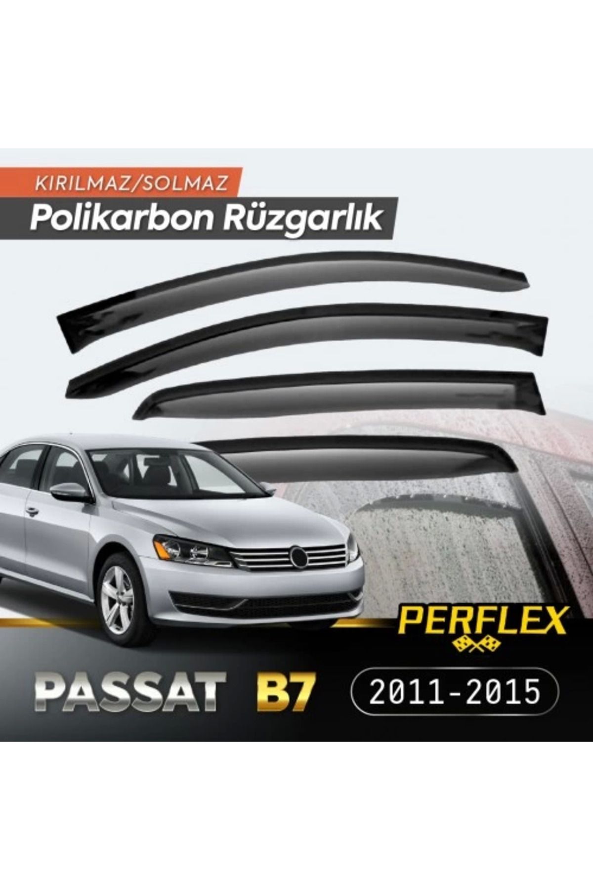 Angoravi VW Passat B7 2011-2015 Cam Rüzgarlığı V2 Düz