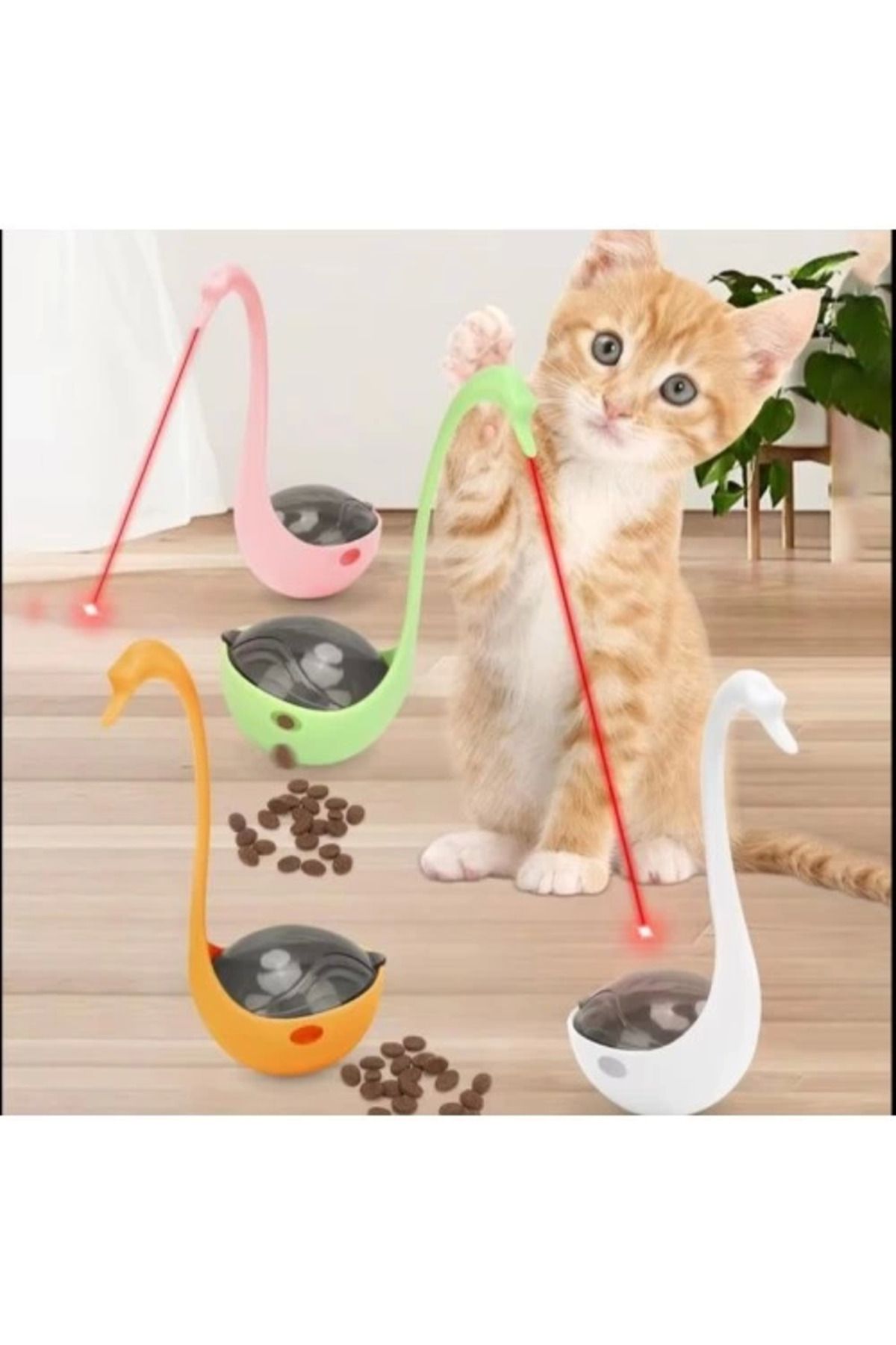 Angoravi Kuğu Şeklinde Lazerli Kedi Oyuncağı