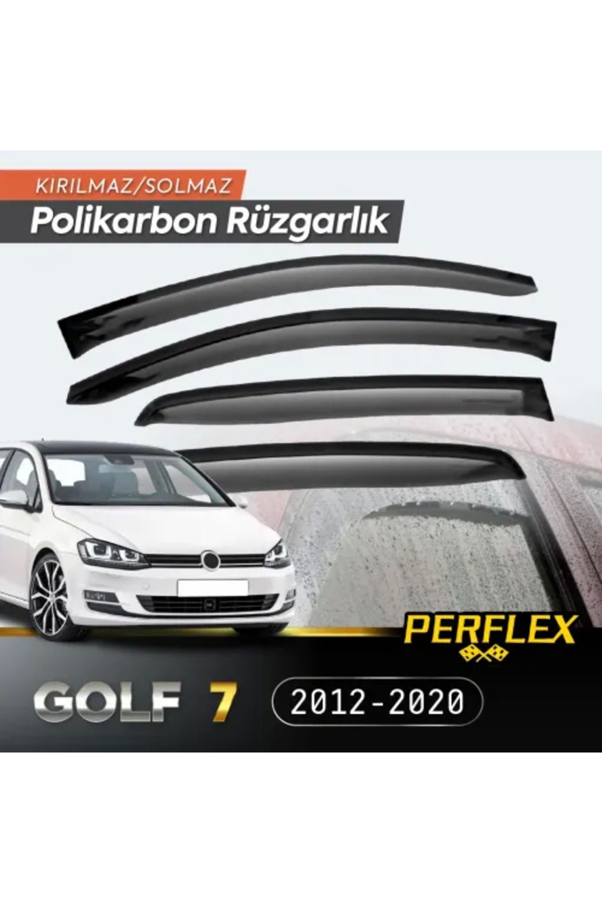 costurera Polikarbon Kırılmaz Rüzgarlık V2 Düz VW GOLF 7 2012-2020
