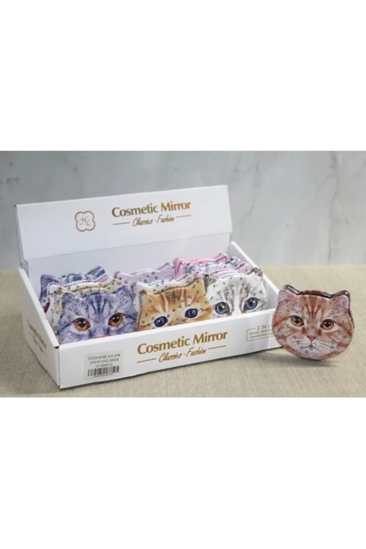 yusuftex Taşlı Kedi El Aynası