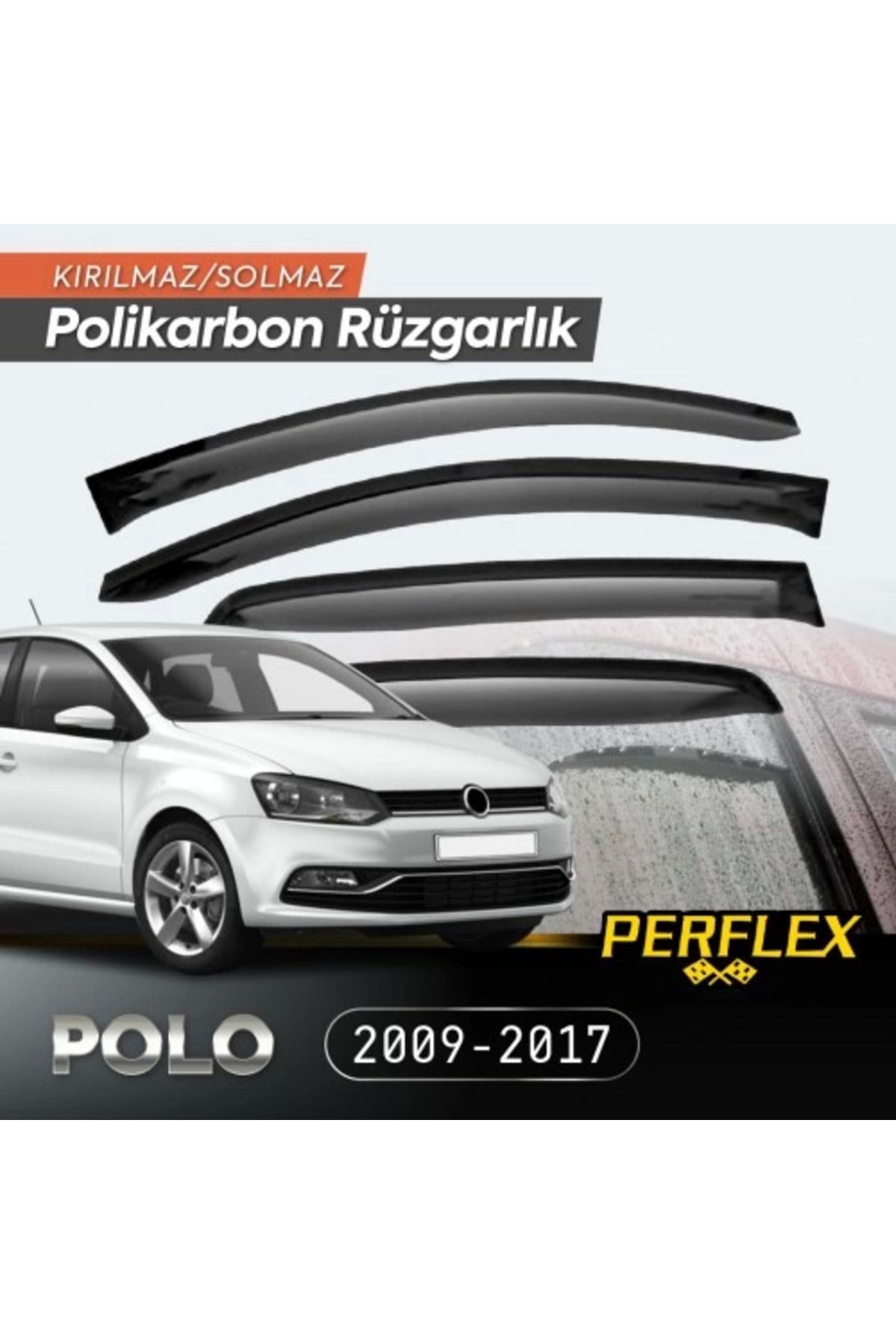 Angoravi VW Polo 2009-2017 Cam Rüzgarlığı V2 Düz