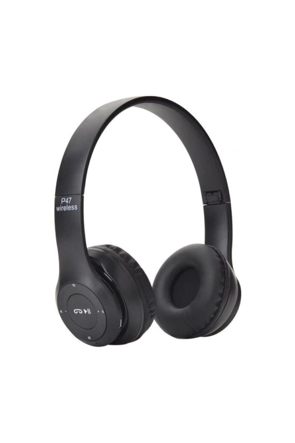 Angoravi P47 Wireless Bluetooth 5.0 Kablosuz Extra Bass - Fm Radyo Kafa Üstü Kulaklık
