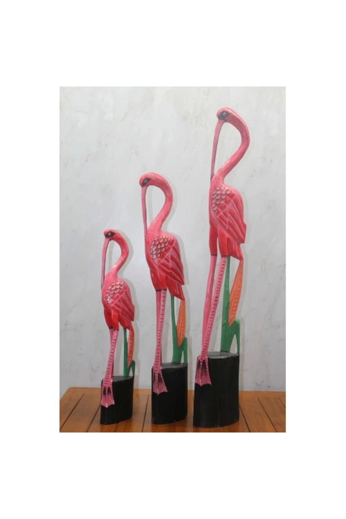 PolarBear Lab Ahşap 3'Lü Flamingo Seti