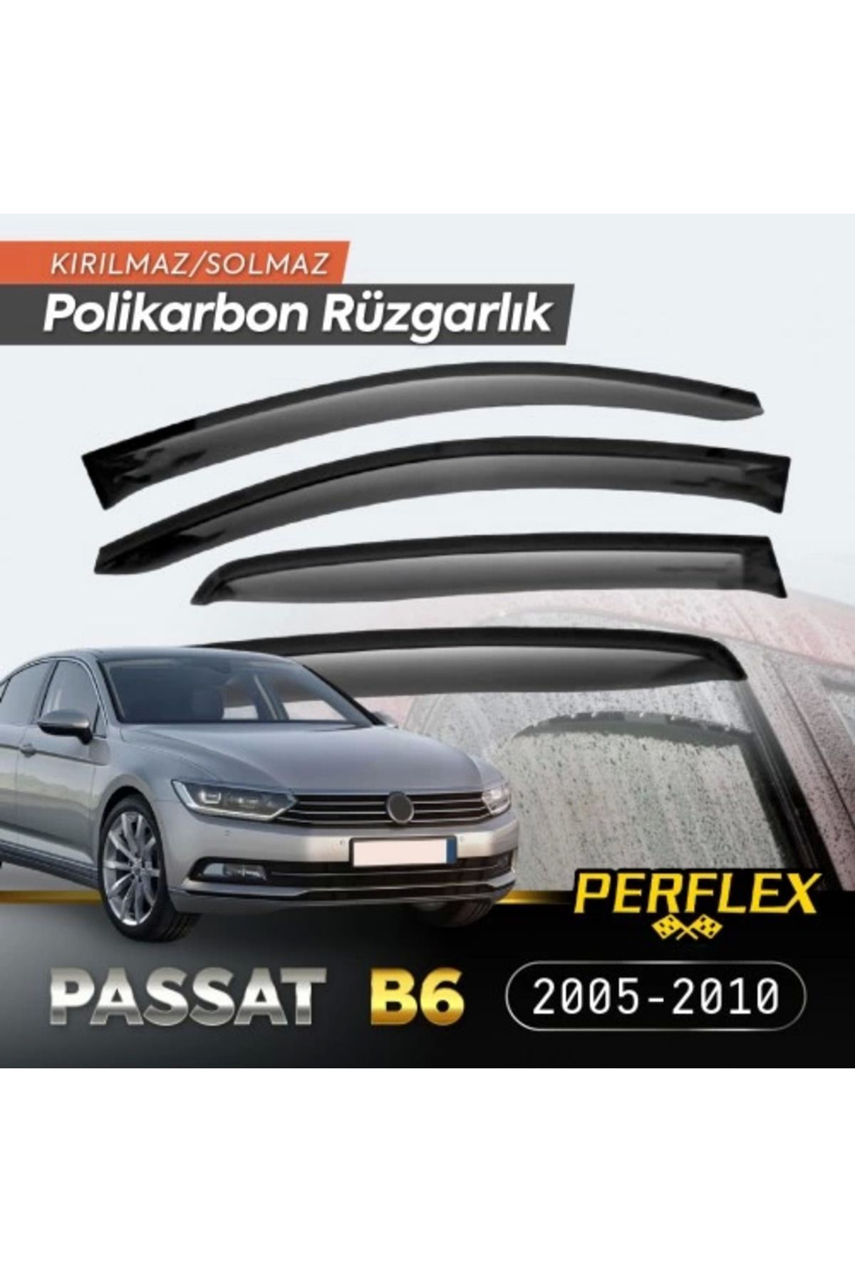Angoravi VW Passat B6 2005-2010 Cam Rüzgarlığı V2 Düz