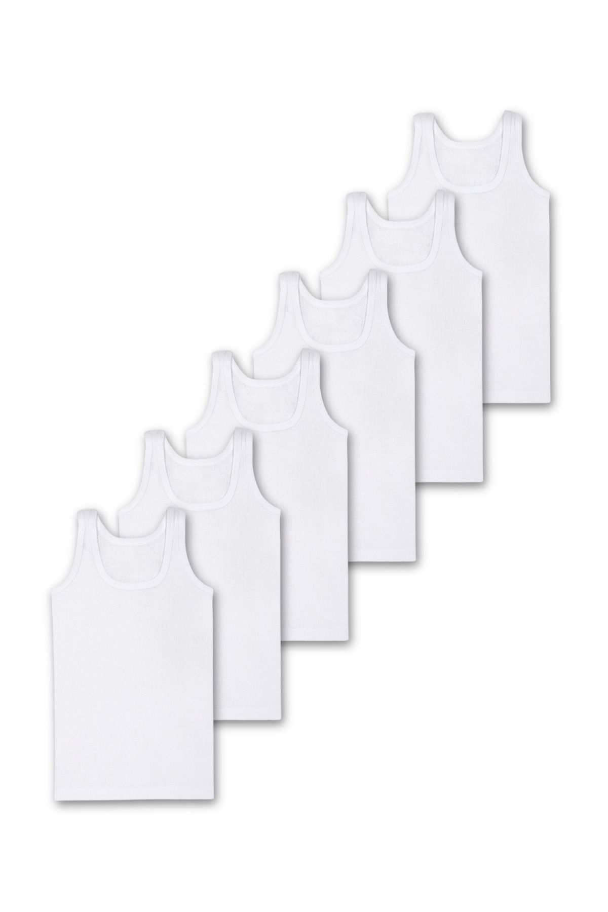 GizaKids %100 Pamuklu Erkek Çocuk Atlet Fanila İç Çamaşır 6lı Set