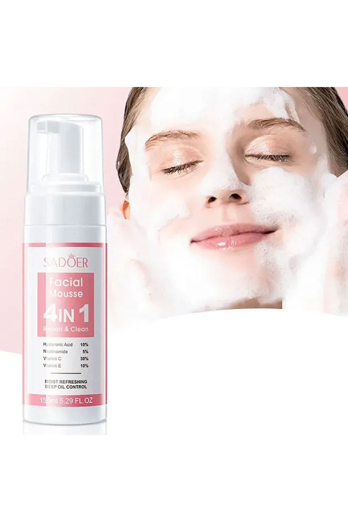SADOER-4 In 1 Cleanser Deeping Remove Facial Multi-Action Cleansing Foam Mousse 1