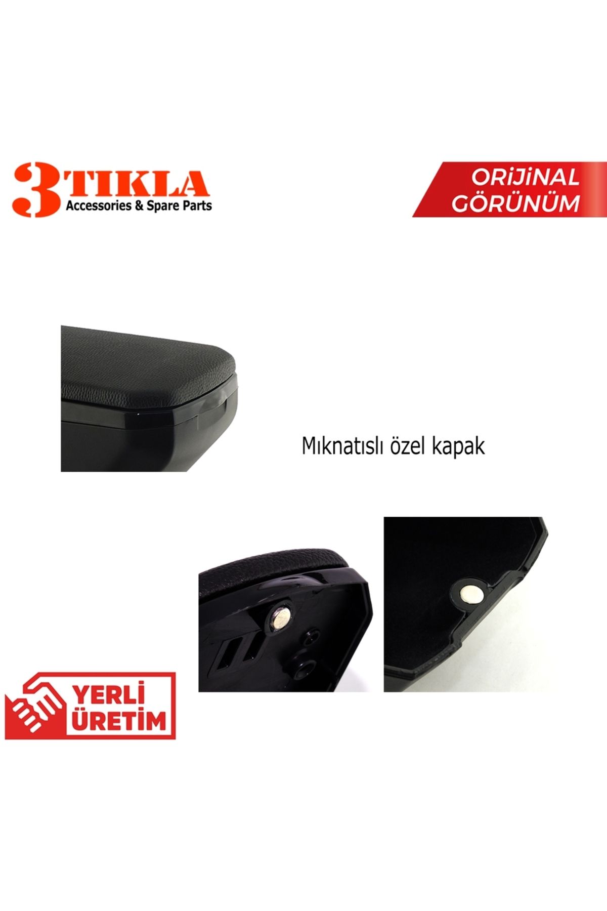 3 Tıkla-Tourneo Courier 2019 Premium Hq Luxury Black Armrest with No-Punching Steel Legs 4