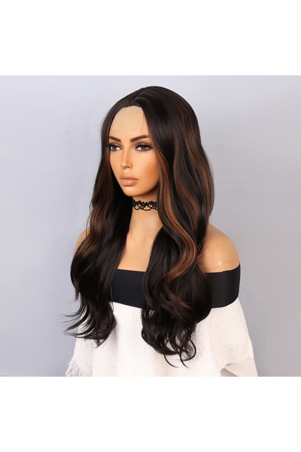 doremodam-Brown Caramel Sparkling Tulle Wig - 582379 -1453 3