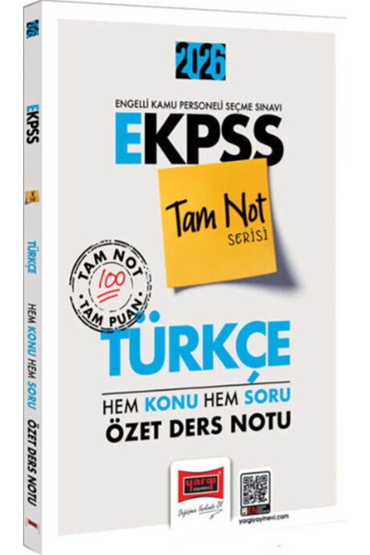 Yargı Yayınları Yargı Yayınları 2026 E KPSS Tam Not Serisi Türkçe Hem Konu Hem Soru Özet Ders Notu