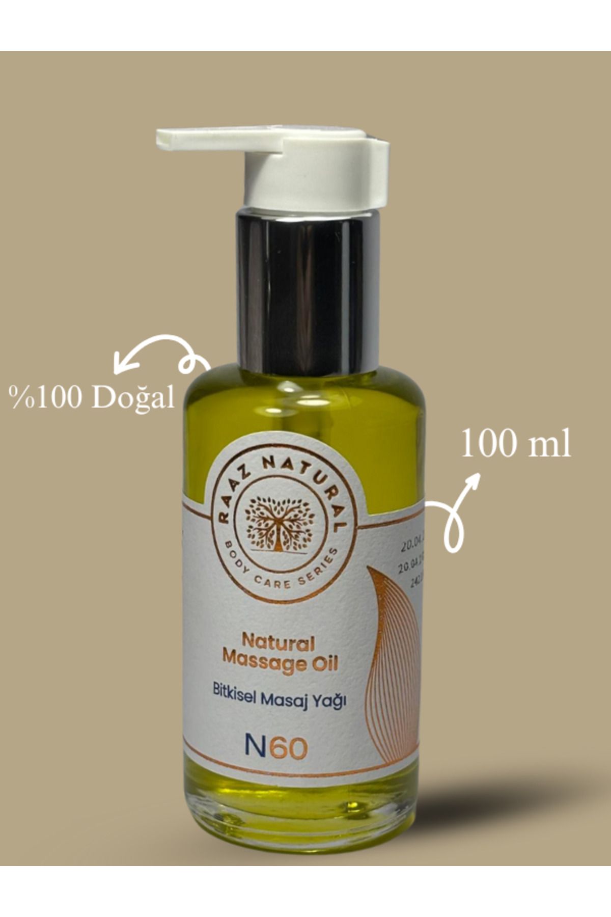 RAAZ Bitkisel Masaj Yağı 100 ml ( %100 Doğal ve Saf )