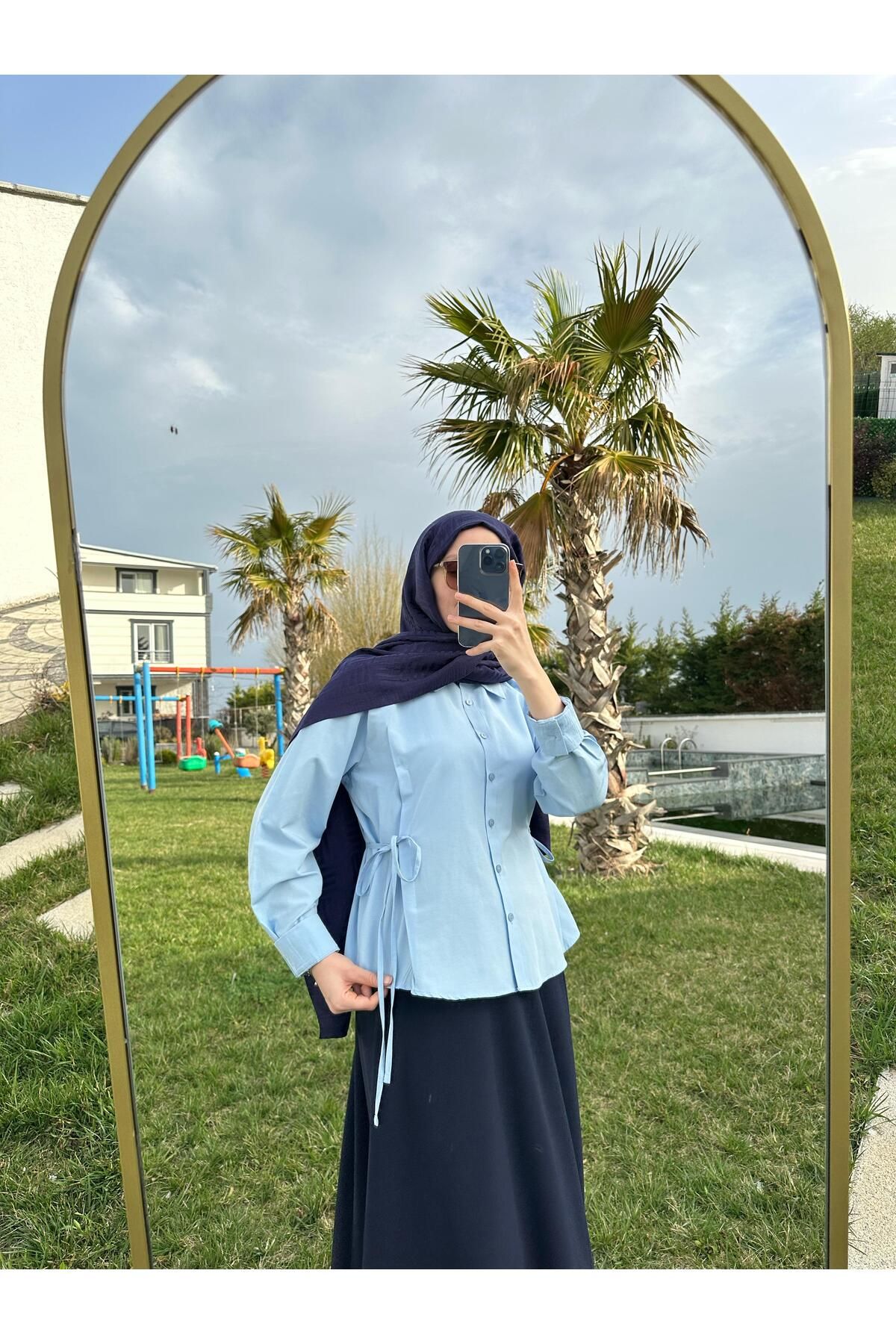 EMPERİA Kadın Yandan Bağlamalı Şık Poplin Gömlek