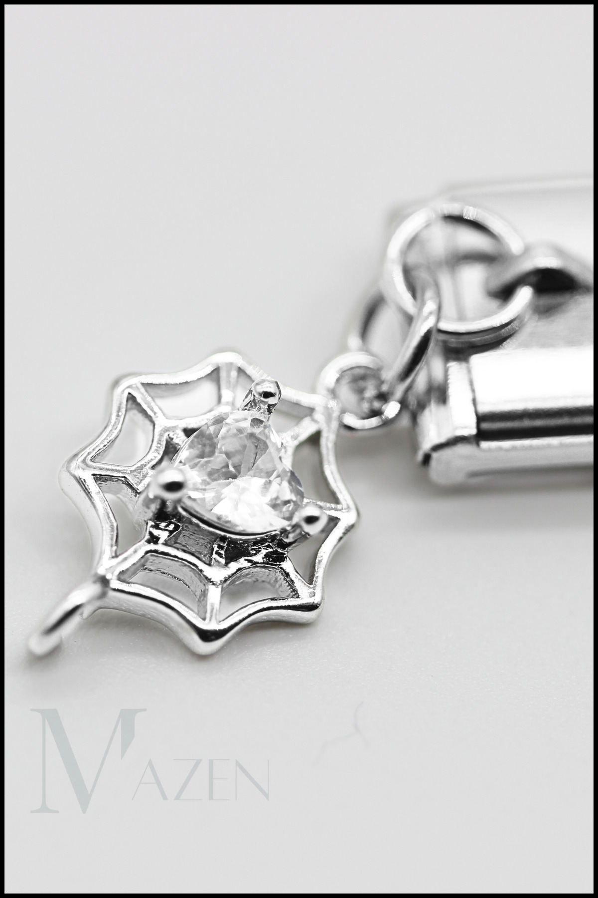 MAZEN-1 Piece Spider Web Hanging Italian Steel Bracelet Charm 1
