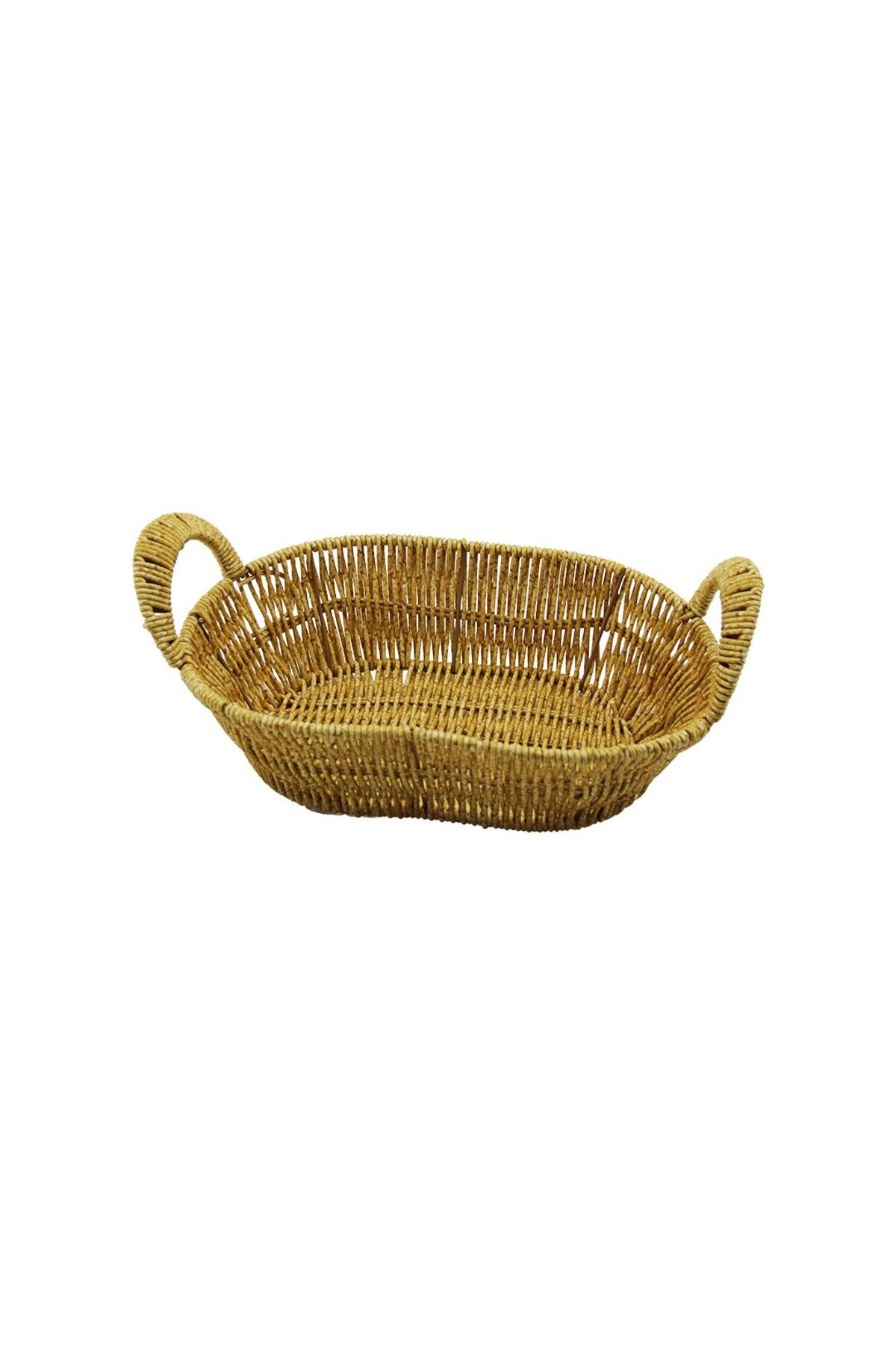 karadağsb Oval Plastik Hasir Ekmek - Çok Amaçli Sepet Kulplu - Metal Iskelet Taban:14x21- Ağiz:19x27cm D:7.5