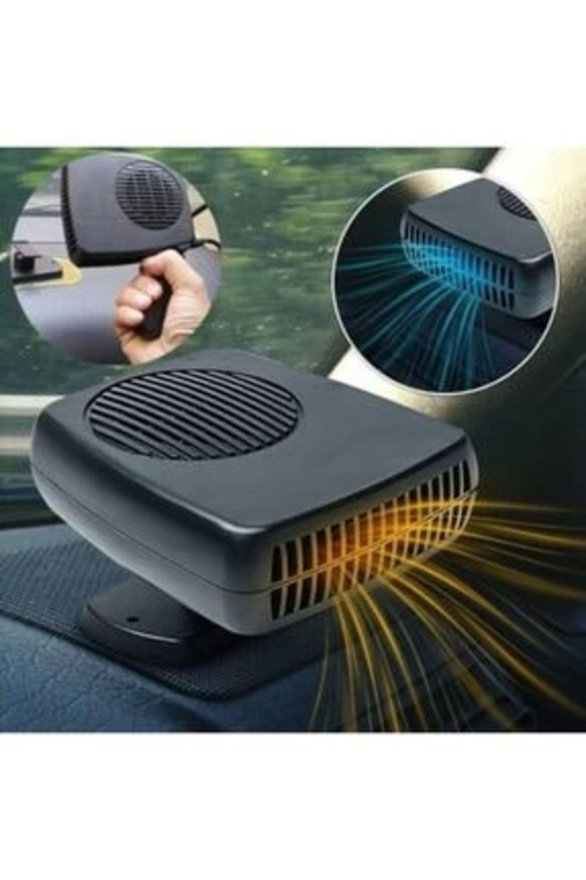 karadağsb Oto Isıtıcı-Soğutucu Fan Cam Buğu Çözücü Fan Araç Içi Isıtıcı-Soğutucu Fan 12V Çakmaklık Girişli