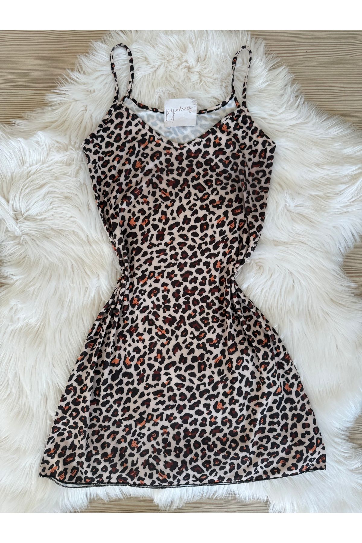 Pijamacs-Rochie de noapte cu model leopard 1