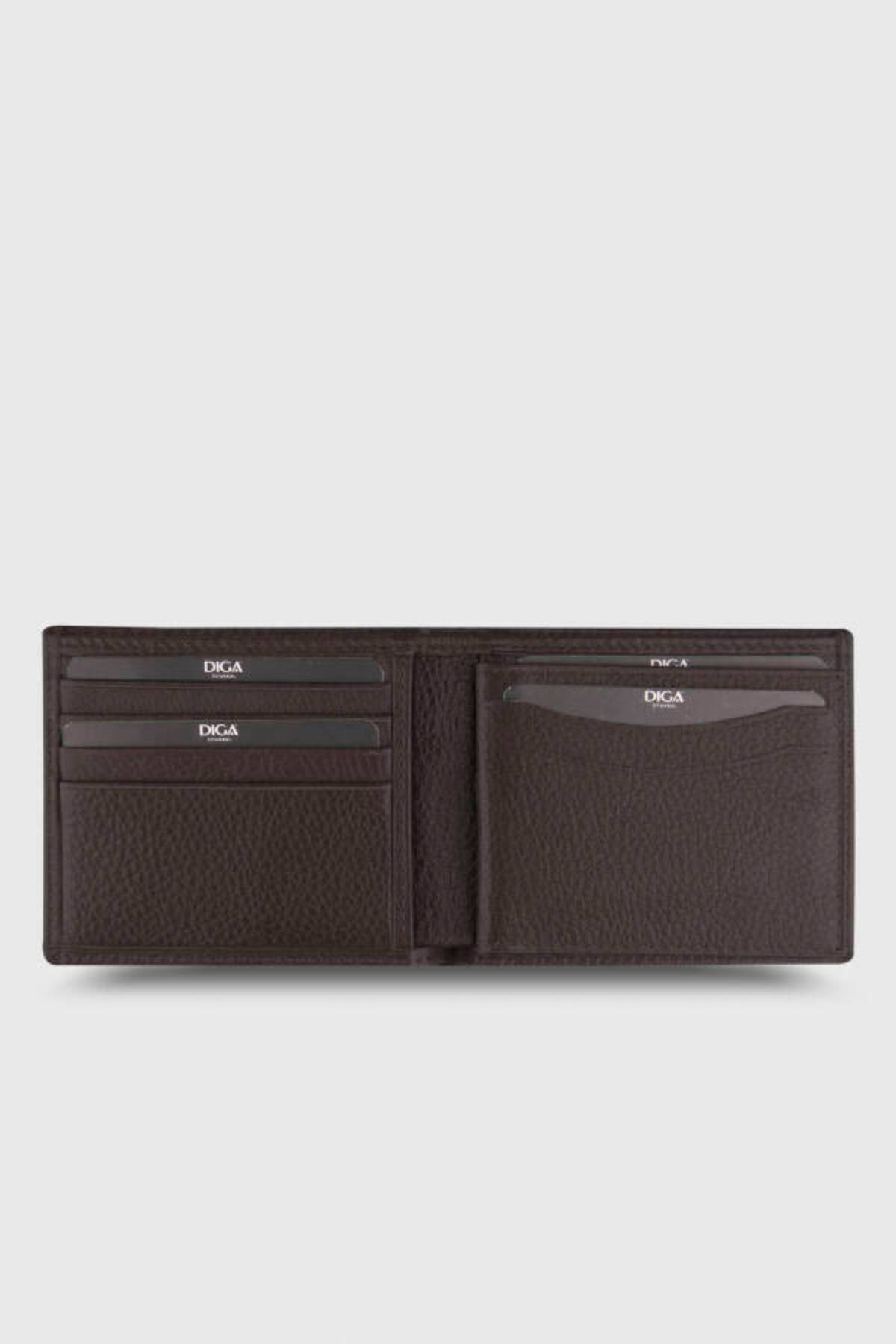 DİGA-03 Model Classic Pisot Real Leather Brown Wallet 2