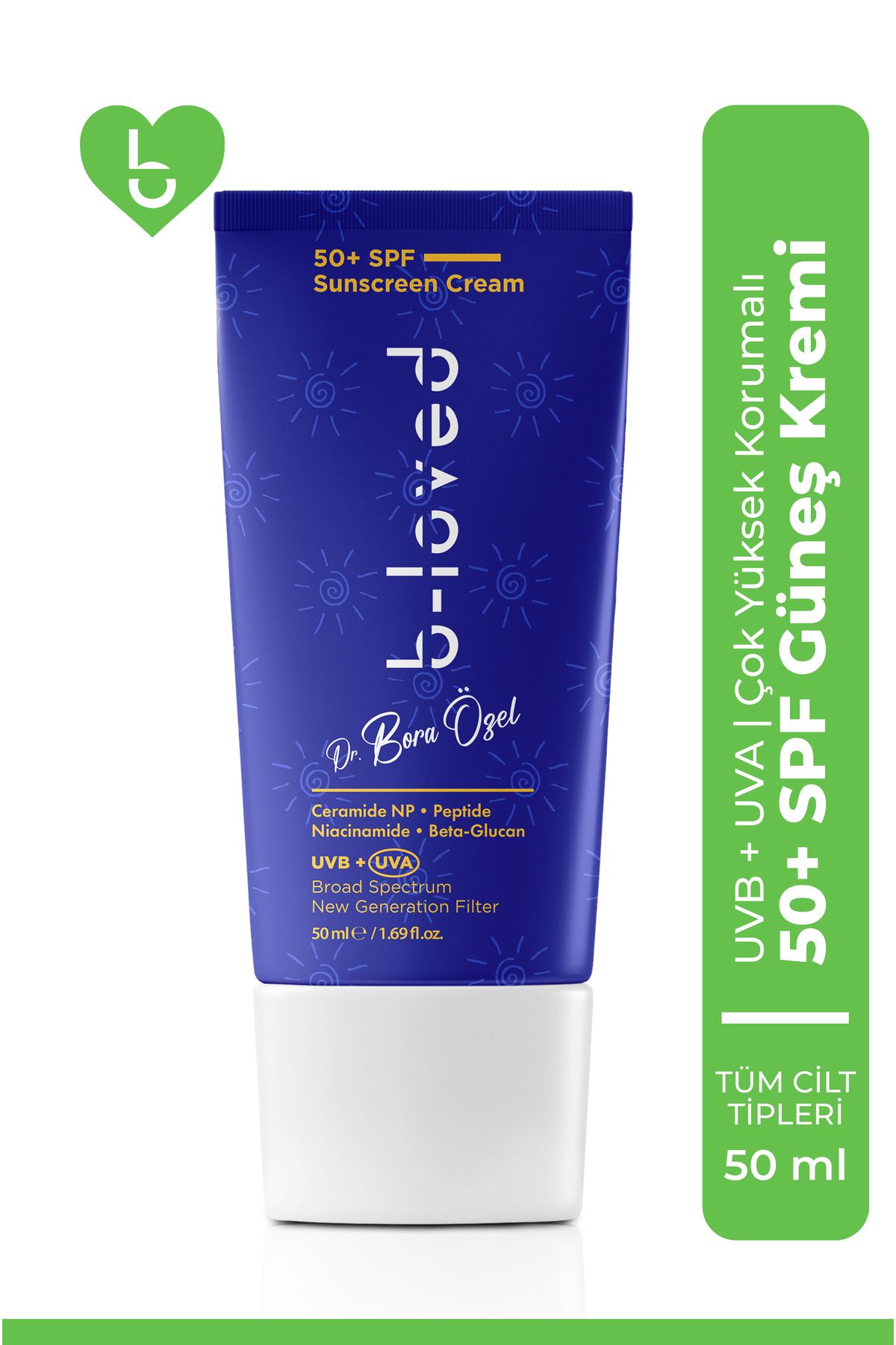 Yeni Nesil Suya Dayanıklı SPF 50+ UVA UVB Güneş Koruyucu Krem 50 mL