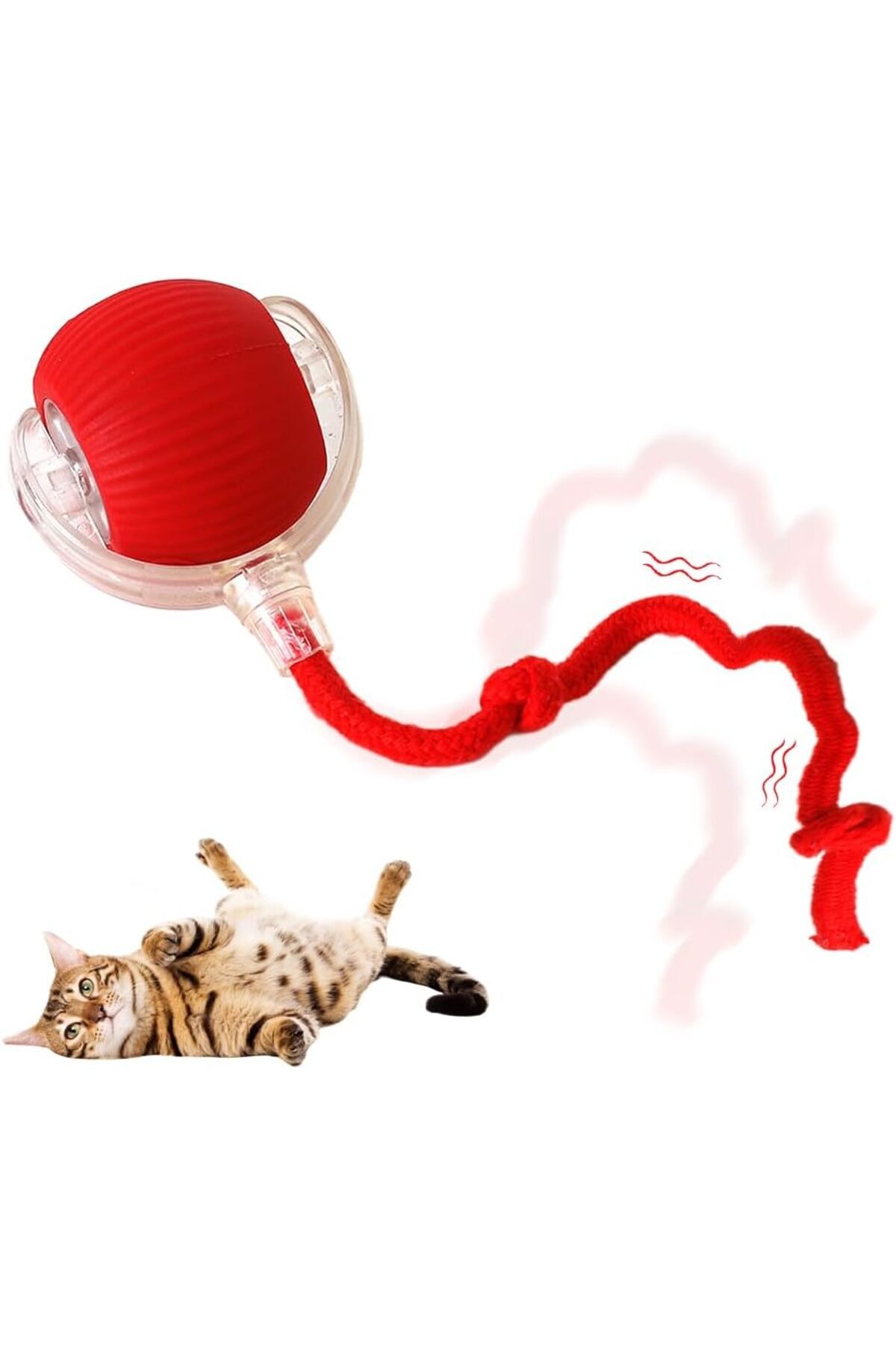 Generic-Smart Automatic Moving Cat and Dog Toy |   Silicone Material, Charged, Three Modes 1