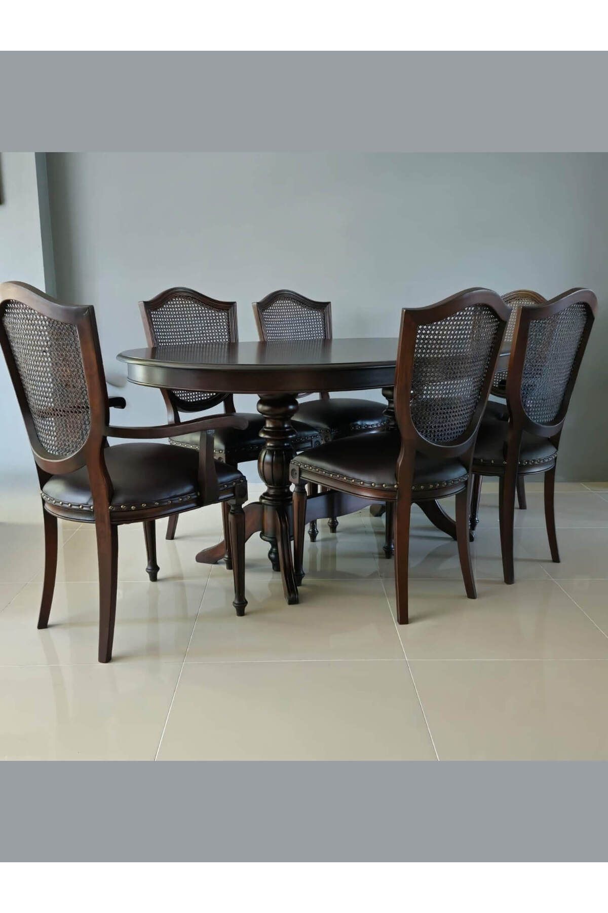 KleinHaus Furniture Elegansia Masa Yemek Takımı (6 Sandalyeli - Masa Ölçüsü: 170x100cm)