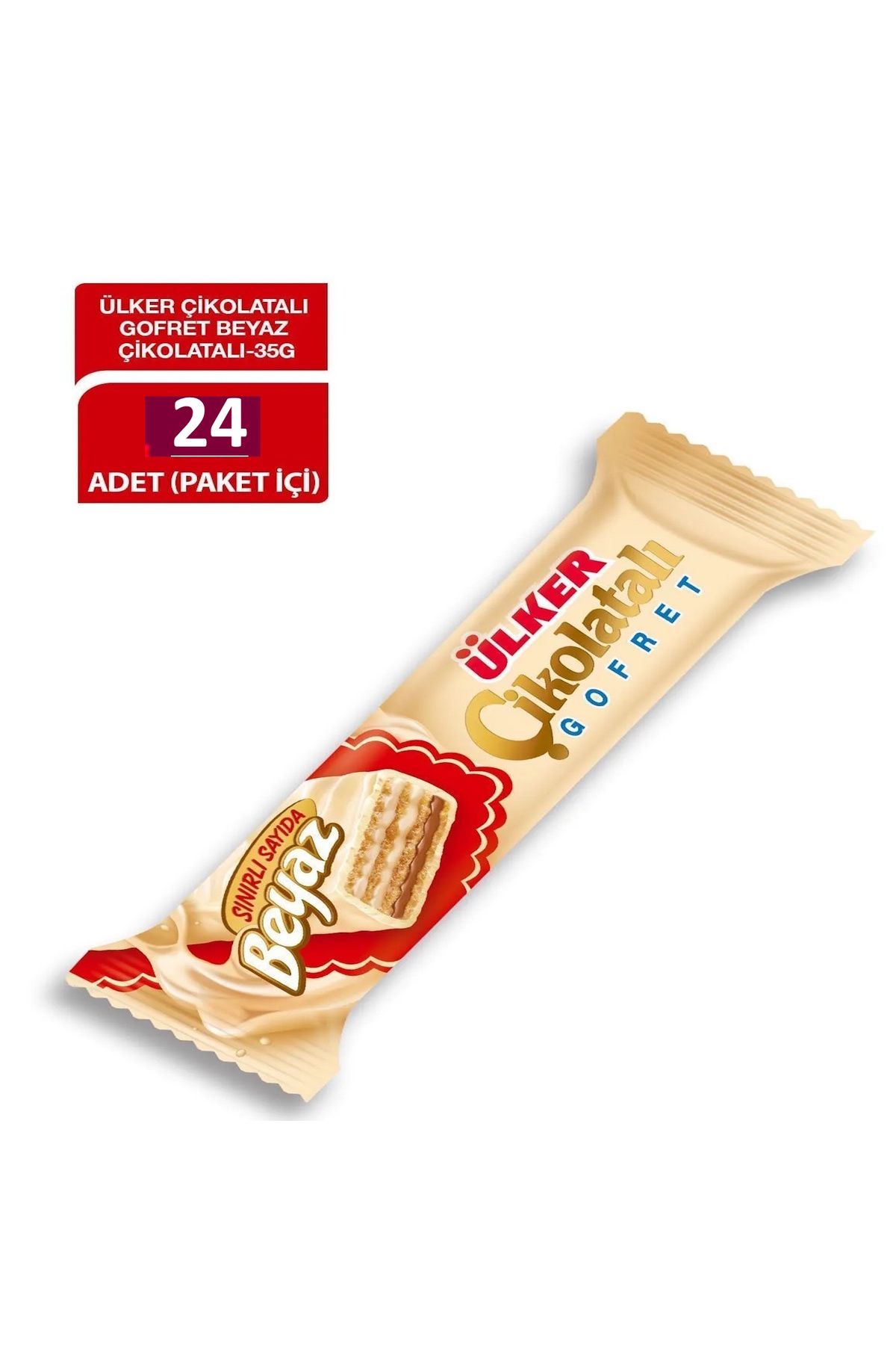 ÇİKOLATALI GOFRET BEYAZ 35 GR