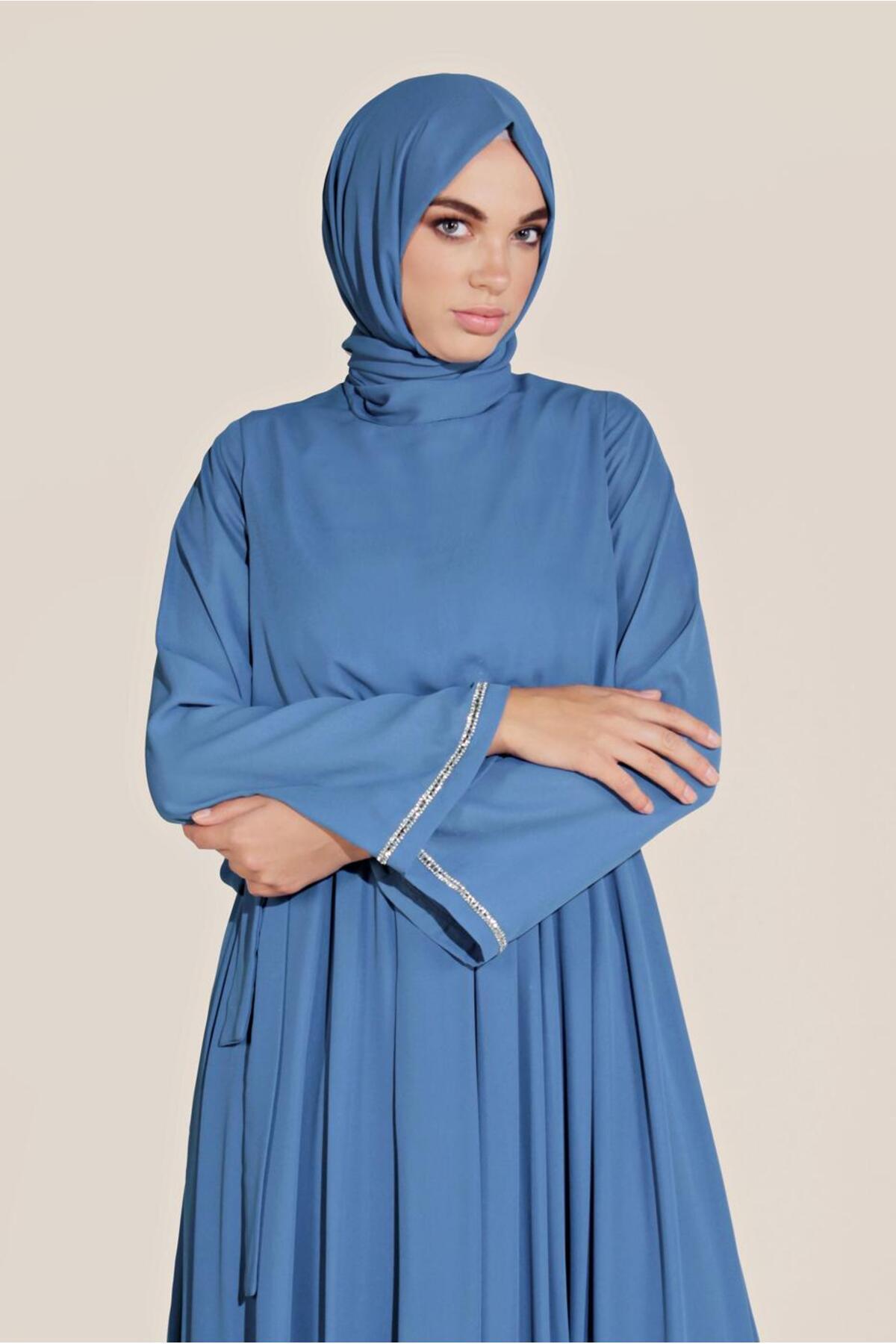 آلوینا لباس سالاش با کمر کشدار و جزئیات سنگ 40772