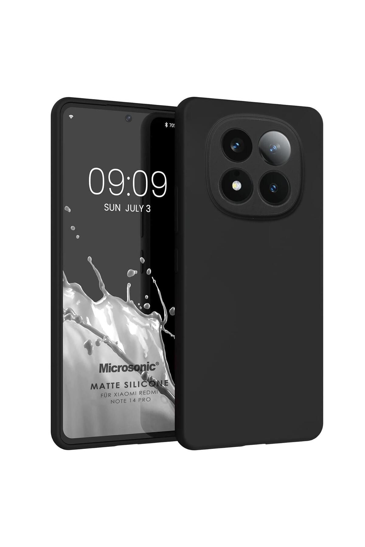 Microsonic Matte Silicone Xiaomi Redmi Note 14 Pro 4G Kılıf Siyah
