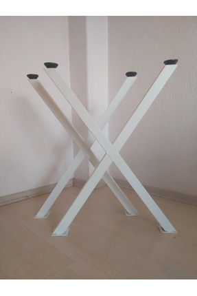 ELA FURNITURE X Metal Ayak - Masa Ayağı - Yemek Masası - 2 Adet Ayak 72cm Bey...