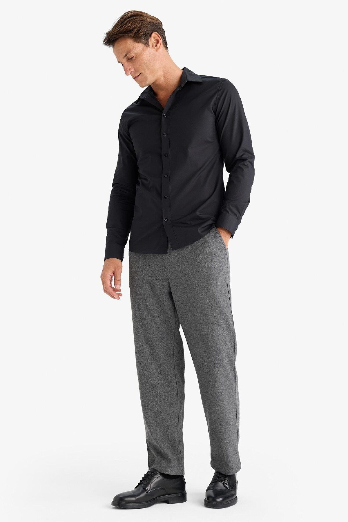 DeFacto-Relax Fit Basic egyenes lapos láb - fűzős zseb B7336ax23wn 7