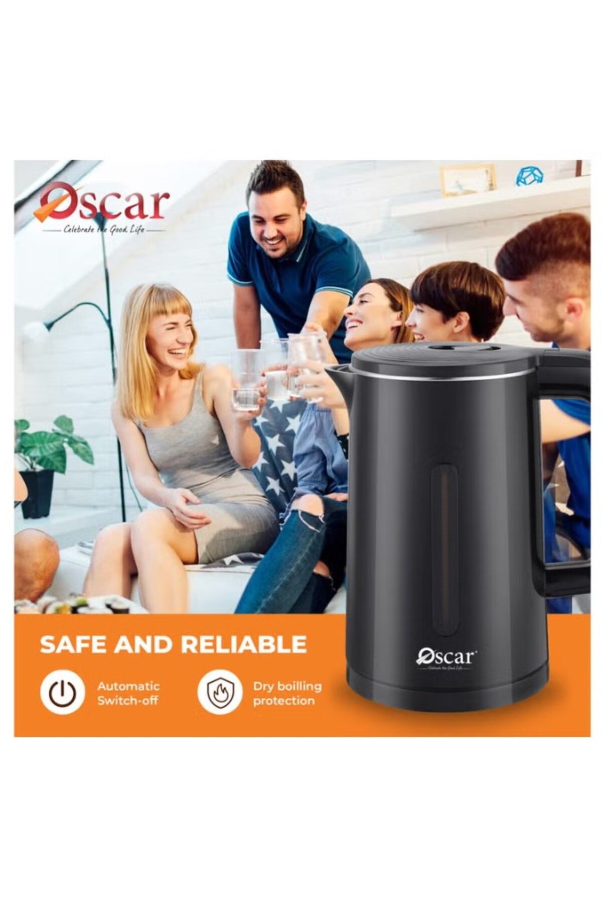 Oscar-Electric Kettle 1.8l Capacity ,anti Dry Burning Function Durable And Efficient For Home - Okt18lsbk 5
