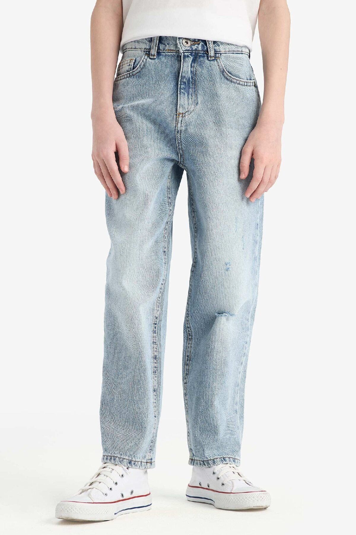 Erkek Çocuk Loose Fit Düz Paça Jean Pantolon D7209A825SP