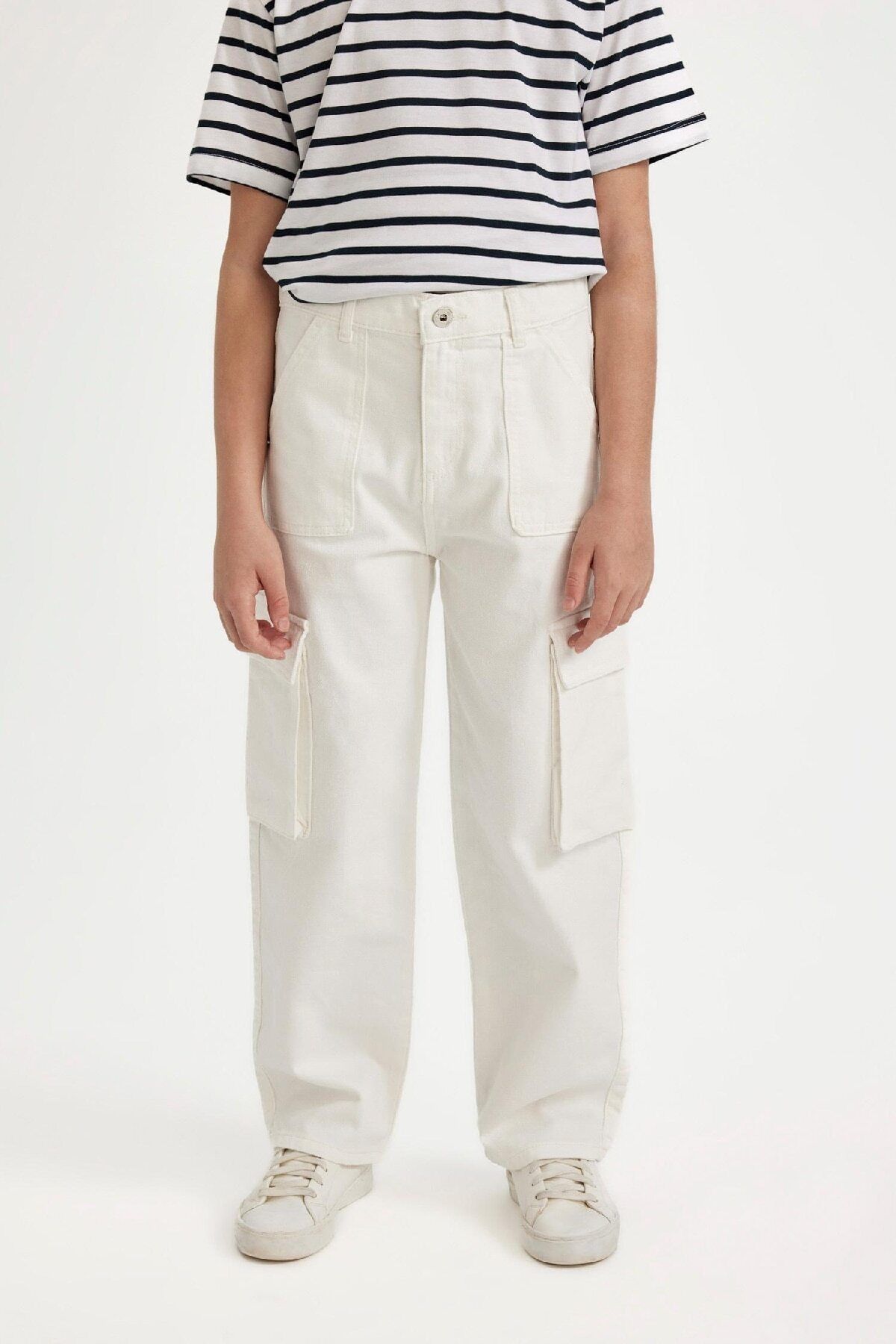 Erkek Çocuk Kargo Fit Düz Paça Jean Pantolon B5744A824SM