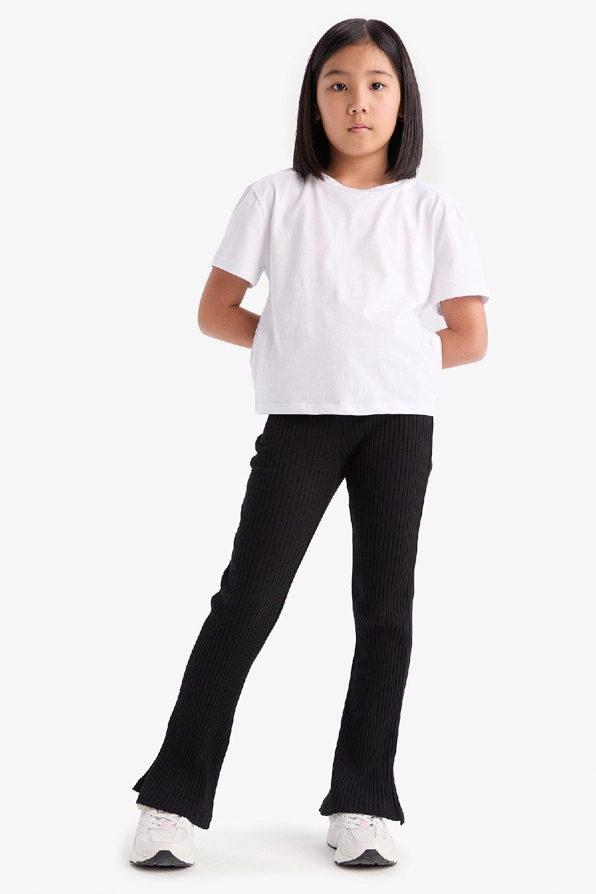 DeFacto-Girls' Ribbed Camisole Spanish Leg Leggings D9650A825Sm 4