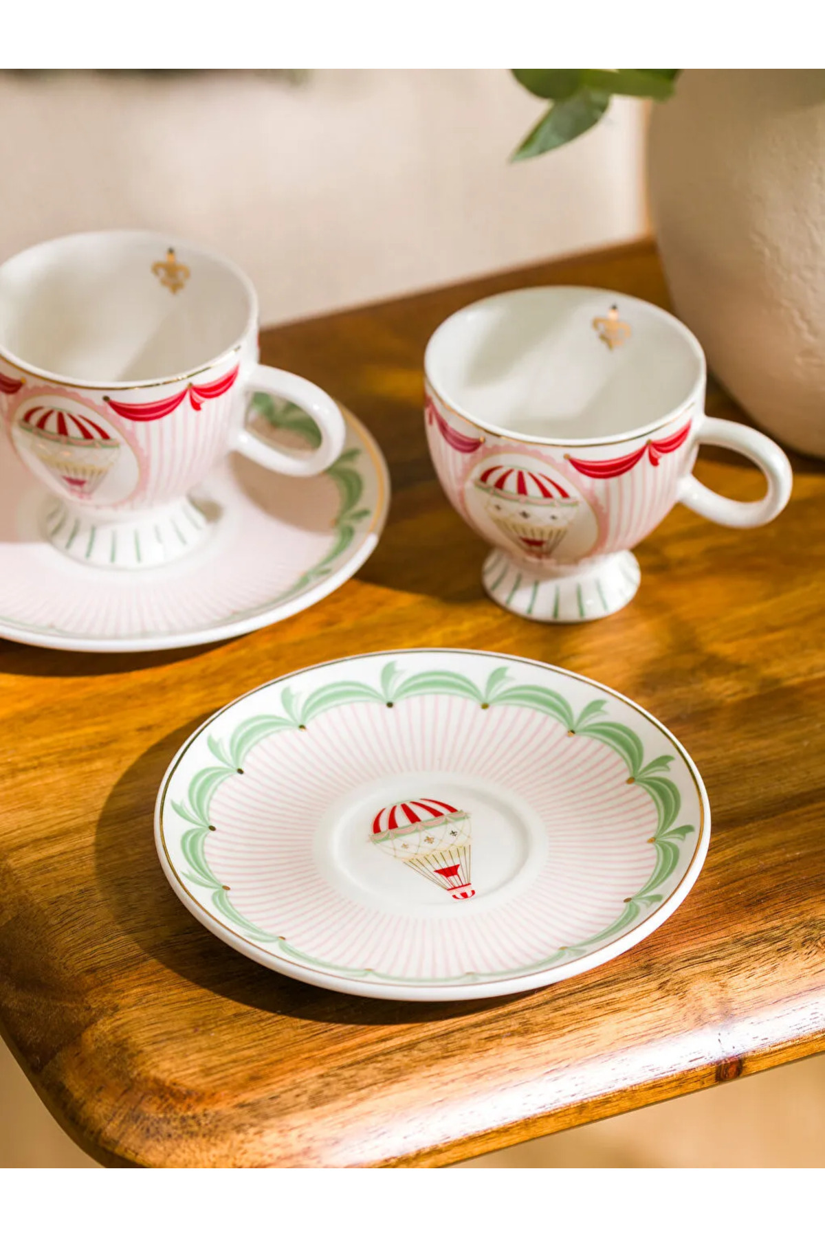 LC Waikiki-Lcw Home Mixed Printed 2-Person Porcelain Coffee Cup Set 3