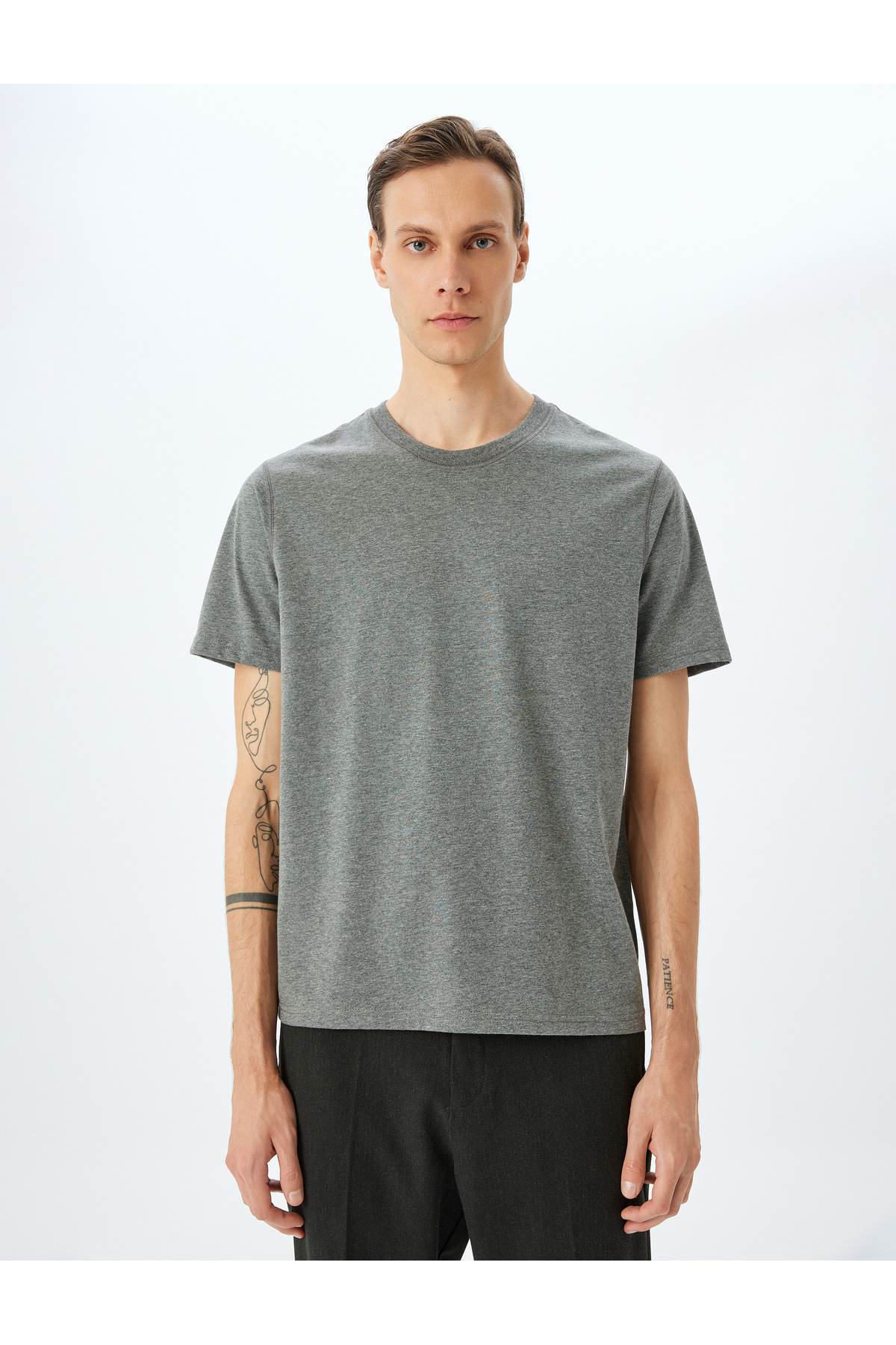 Koton-Short Sleeve Crew Neck Regular Fit Cotton Blend Basic T-Shirt 3