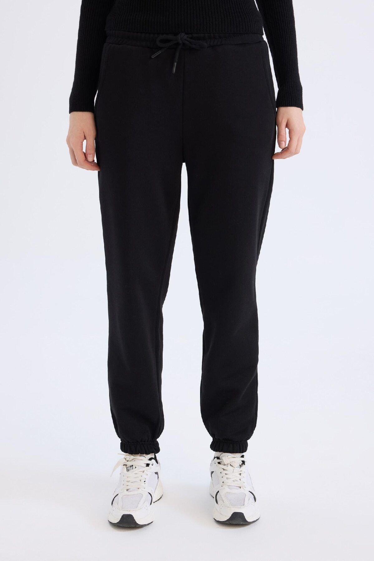 DeFacto Pantaloni De Sport Groși Jogger - Talie Elastică, Lungimi Drepte Femeie - XS