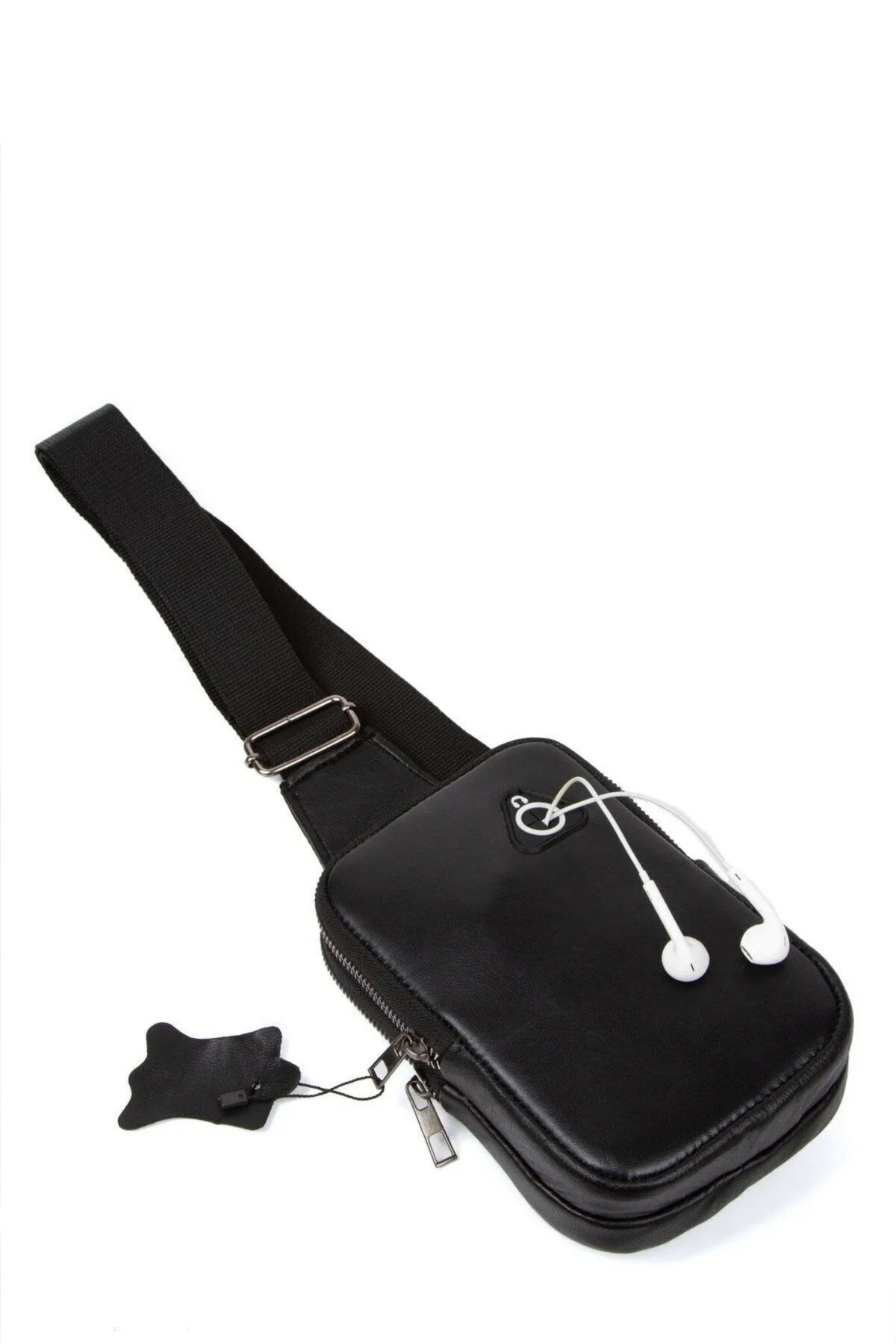 Newish Polo Creff Leather Clup Kulaklık Çıkışlı Omuz Çantası görsel 4