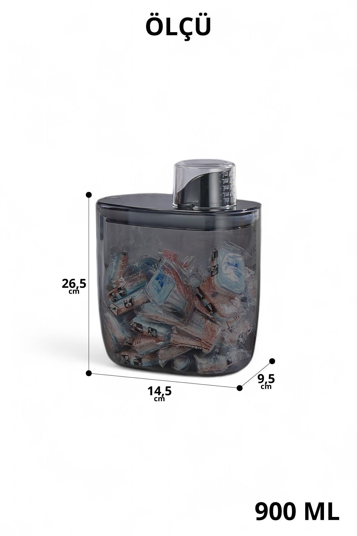 İronika-Set of 6 Measured Storage Food and Pulse Containers with Silicone Lids 900 ml 6