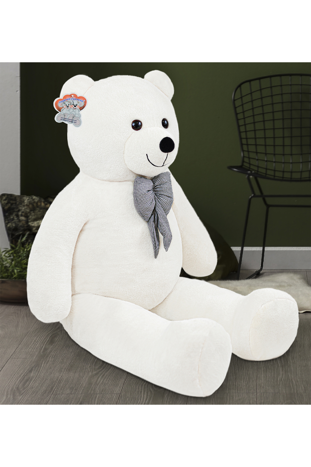 Özgüner Oyuncak Dev Büyük Peluş Ayıcık 170 cm  Beyaz fotoğrafı 4 (önizleme)