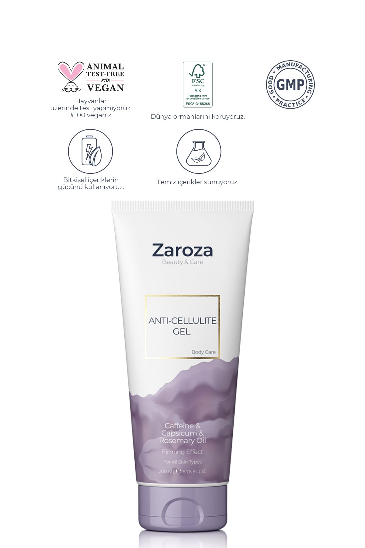 ZAROZA-Anti-Cellulite - Moisturizing and Firming Anti-Cellulite Gel, Grapefruit and Rosemary Oil 2