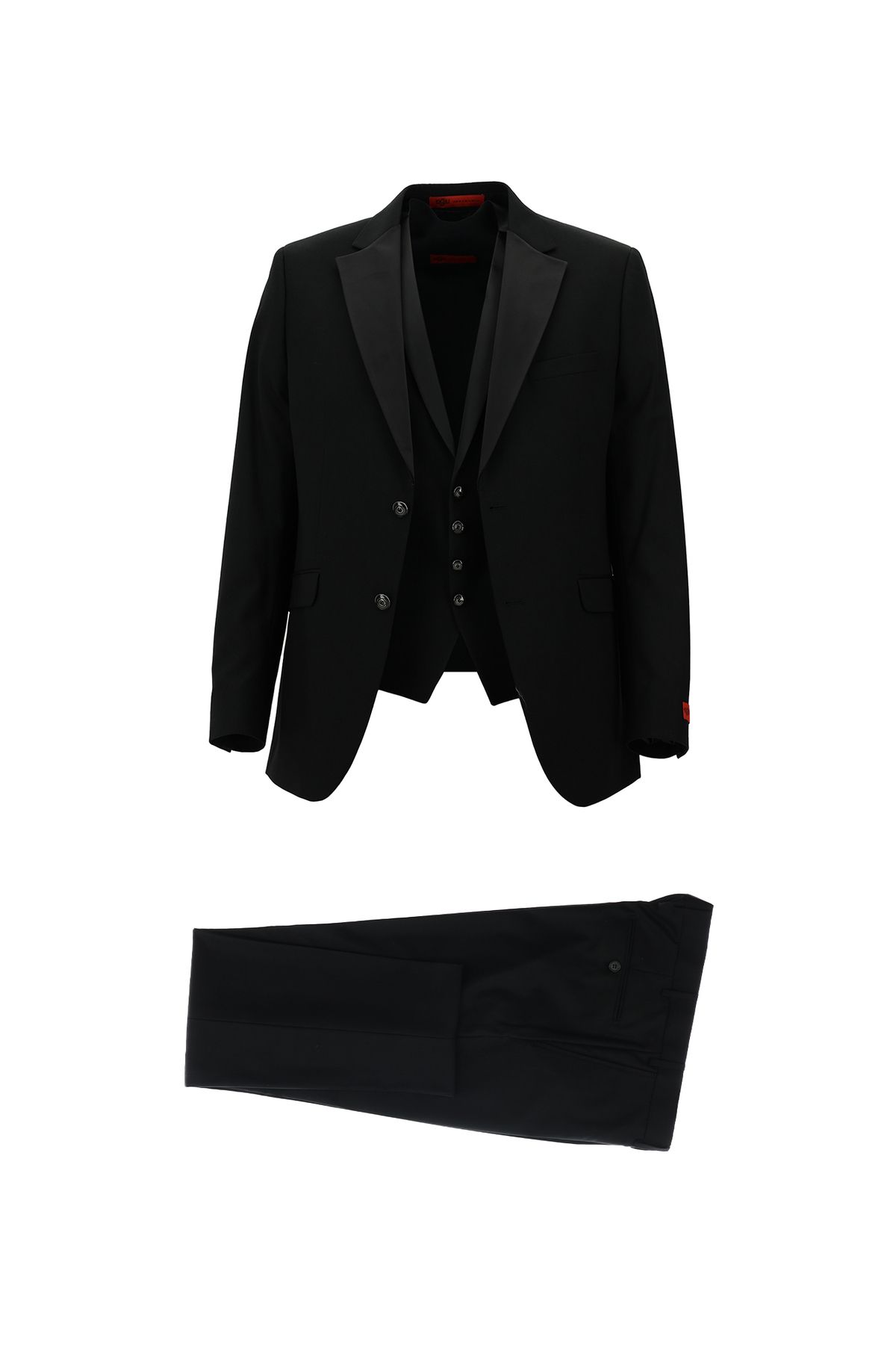 Kiğılı Slim Fit Dar Kesim Mono Yaka Yelekli Smokin & Damatlık