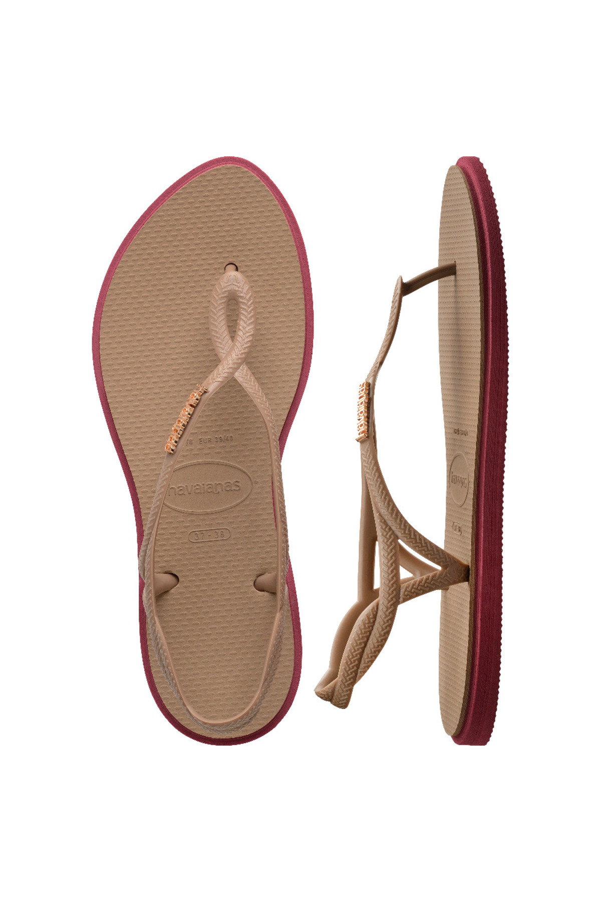 Havaianas-Luna Point Rose Gold Women's Flip Flops 6